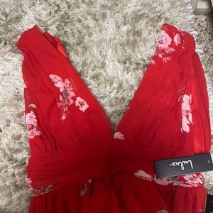 lulus dress red floral size small